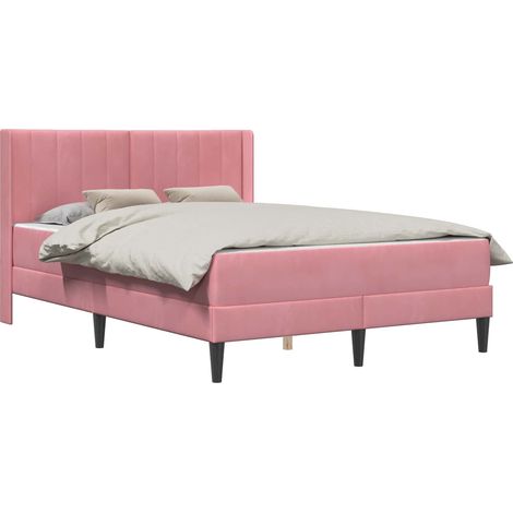 Maison Exclusive - Bettgestell mit Matratze mit Kopfteil Rosa 120