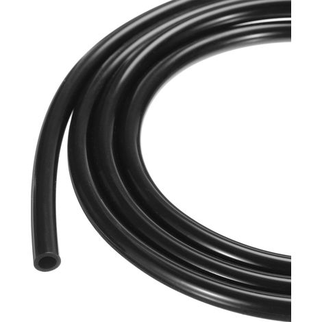 Tuyau en Silicone de 1M (3Pieds) 4mm DI 6,4mm DE Noir Tuyau en Plastique Industriel en Silicone Clair pour Pompage, Vidange, Irrigation, Brassage, 0,16" x 1/4" (1/5)