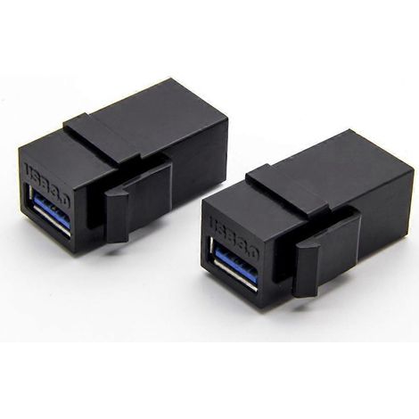 Lot de 2 adaptateurs USB 3.0 Keystone (femelle-femelle). (1/4)