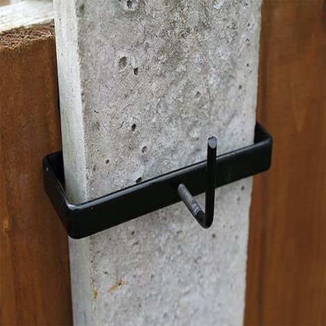 Clips de poteau en béton pour poteaux de clôture Support réglable en acier Résistant à la rouille Pour colonnes de 10,2 cm (1/5)