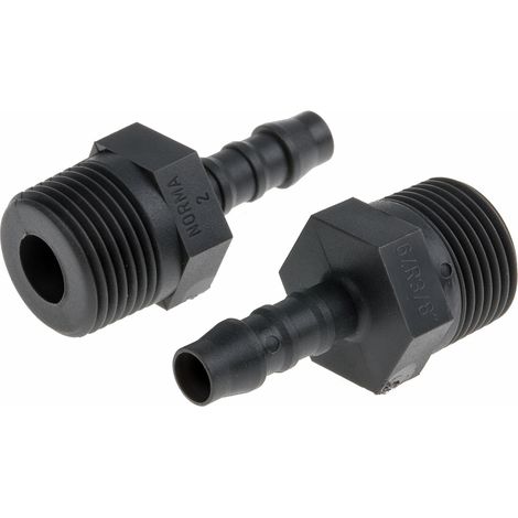 Adaptateur RS PRO Mâle Droit 3/8pouce, BSP 3/8" mâle, en Nylon ( Prix pour Paquet de 5 )