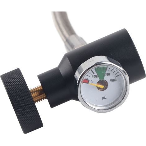 Adaptateur de recharge CGA320 pour cylindre CO2 avec tuyau et indicateur de pression - 24 pouces (1/5)