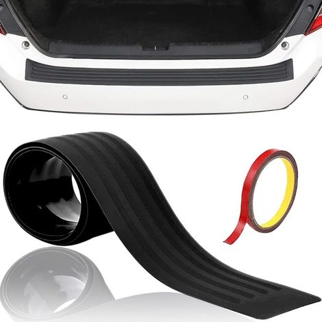 Bande de protection de pare-chocs arrière, bande anti-collision universelle en caoutchouc noir durable, protège et masque les rayures (1/5)