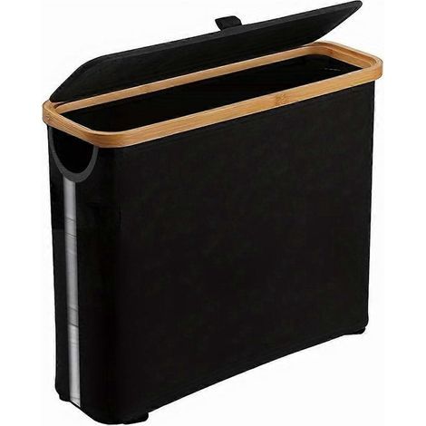 Poubelle à papier toilette pour salle de bain, noire (1/5)