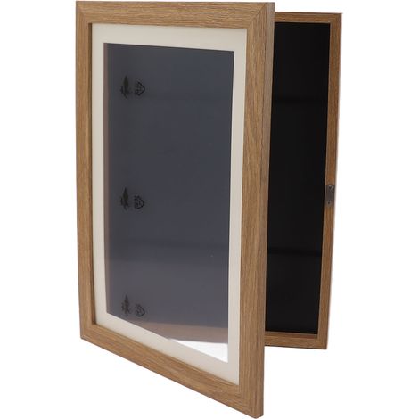 Cadre d'art pour enfants, panneau de fibres PS, ouverture avant magnétique, cadre d'affichage d'œuvres d'art modifiables, contient 50 photos, pour travaux manuels, dessins, devoirs scolaires, marron (1/5)