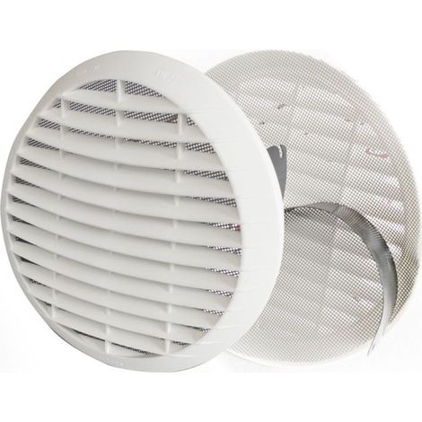 ROND Grille de 80 à 100 mm ABS blanc Ventilation