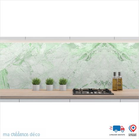 Crédence : Marbre di Canobio - Couleur Vert jaune - Alu composite - 60 - 120 (1/3)