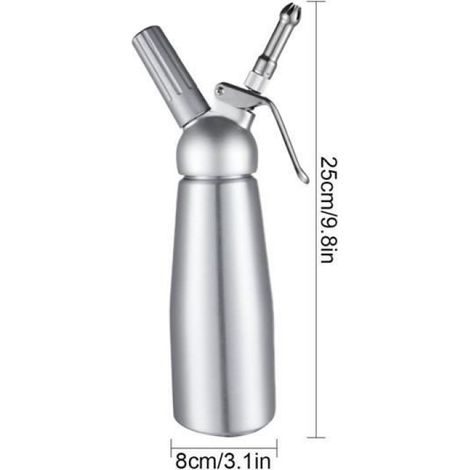 Siphon à Chantilly professionnel - 0,5L - 3 douilles en acier inoxydable - compatible aluminium (1/4)
