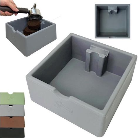 Knockbox en silicone – Gris – Bac à marc d'expresso – Base antidérapante – 1 pièce (1/5)