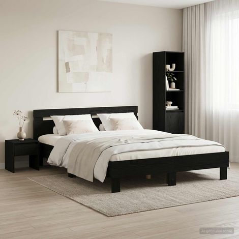 Estructura de cama Roble Negro 120 x 190 cm (1/5)