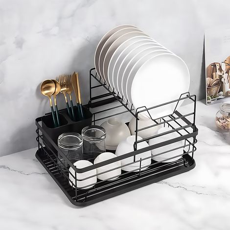2-Tier Metal Kitchen Dish Drainer Rack