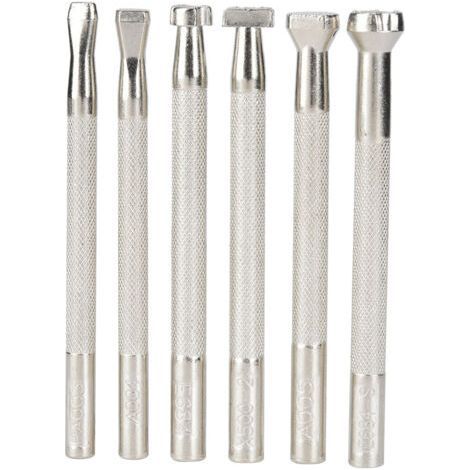 6 Pcs Leather Carving Tools Set Non-Slip Fish Print Pattern and Handle for DIY Crafts (Fish Print) (1/5)