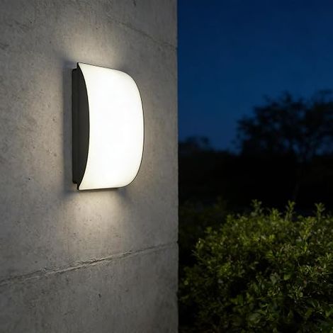 23 cm 4.7 W Aluminium Outdoor Wall Light, LED Outdoor Light, Monobloc Outdoor Lantern Effectively Prevents Rainwater from Penetrating, 1000LM IP54 Warm White 4000K Black (1/5)