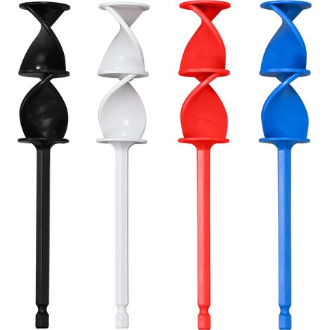 Mélangeur époxy 4 pièces pour perceuses, palette de mélange pour perceuse 1/4", mélangeur de peinture réutilisable (rond - 4 pièces)-AquaForge