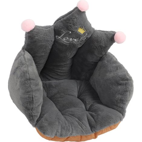 Coussin de chaise de bureau, semi-fermé, en forme de couronne, en fibre de polyester, pour chambres d'étudiants, gris foncé, taille L (1/5)