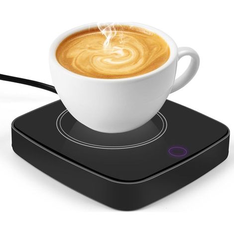 Calentador eléctrico de tazas de café con 3 ajustes de temperatura, calentador de tazas de café, calentador de bebidas, apagado automático para café, té y chocolate con leche (negro). (1/5)