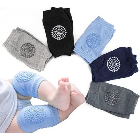 Lot de 5 genouillères pour bébé, douces et antidérapantes, respirantes et confortables pour les garçons et les filles, cadeau idéal pour une naissance. (1/5)