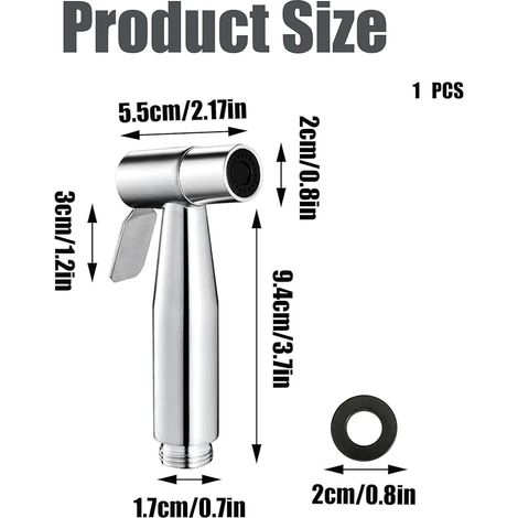 Pulvérisateur de Bidet Portatif pour Toilettes et Usage Domestique - Contrôle de Pression de l’Eau - Accessoire pour Nettoyage Entretien et Hygiène (1/4)