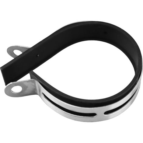 Collier de Maintien de Silencieux à Anneau Fixe, Collier de Serrage de Tuyau D'échappement de Moto de 3,9 Pouces Clip en Acier Inoxydable à Anneau Fixe avec Bande en Caoutchouc (1/5)