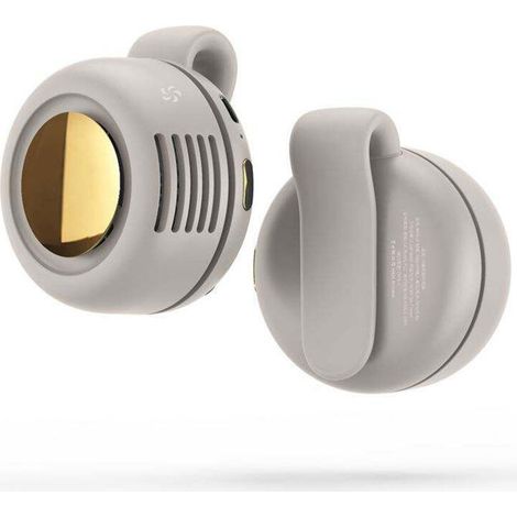 Ventilador portátil sin aspas con 3 velocidades, incluye un clip para el cinturón, apto para uso en la oficina y en exteriores (blanco). (1/5)