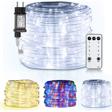 Wolketon Tubo de luz LED para interior/exterior Lámpara de luz blanca de cadena para decoración de bodas 20m