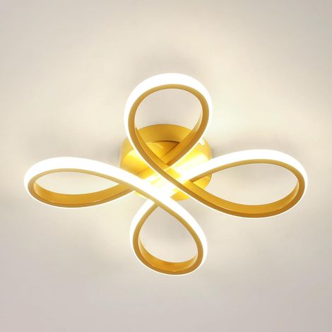COMELY® Plafoniera LED moderna, 30W 3375LM 30cm Lampada da soffitto, Plafoniera LED per camera da letto Soggiorno, Sala da pranzo Cucina, Luce neutra 4500K, Oro [Classe energetica E] (1/5)