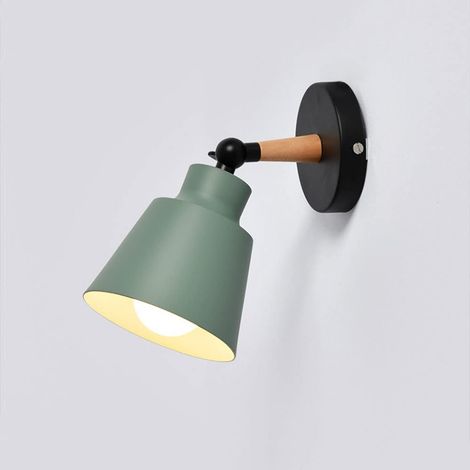 Applique murale en métal orientable, petite, pour chambre, chevet, lampe murale E27, éclairage mural pour bureau ou salle de bain, ampoule non incluse, vert qd vert (1/3)