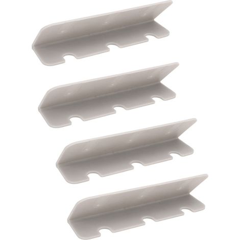 Juego de 4 soportes de PVC para fijar asientos de botes inflables, color gris.