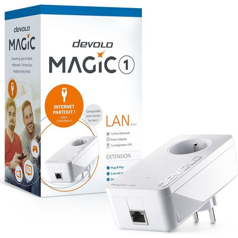 devolo Magic 1 LAN - Adaptateur CPL 1200 Mbps avec port Gigabit Ethernet (1/4)