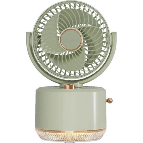 Ventilateur portable avec humidificateur 300 ml et lumière d'ambiance - Réglage à 3 vitesses, batterie au lithium 1800 mAh (1/3)