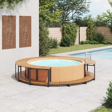 vidaXL Cadre de spa 273x53 cm bois d'acacia massif (1/5)