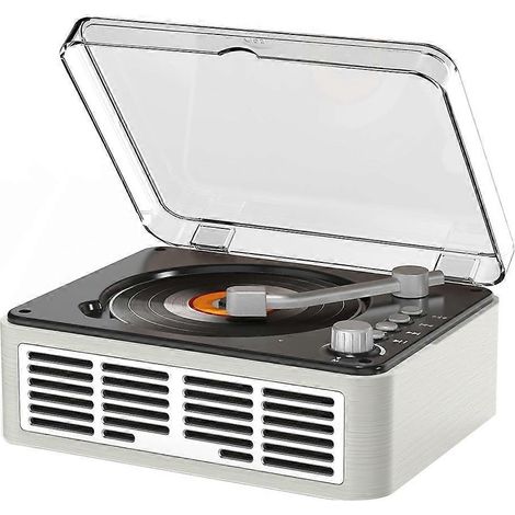 Lecteur CD Bluetooth multifonction avec son HiFicompatible AUX/USB/radio FMpour la maison et le bureau (prise USblanc). (1/5)