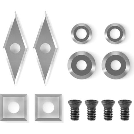 Jeu de 8 plaquettes de coupe en carbure, outil de tournage avec vis de fixation, plaquettes indexables pour le meulage et la finition du bois. (1/5)