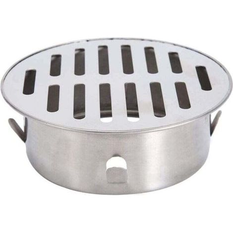 Siphon de sol en acier inoxydable, évier de balcon rond anti-obstruction, siphon de sol amovible pour jardin extérieur, tuyau d'évacuation, tuyau d'échappement, toit, balcon (110 bouche plate) (1/5)