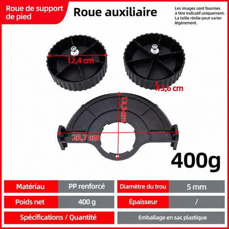 Ensemble de roues auxiliaires 410 g accessoire pour coupe-bordure PP plastique renforcé mécanisme importé 0.4 300mm 5mm 18 × 15 × 2 cm – Livraison gratuite