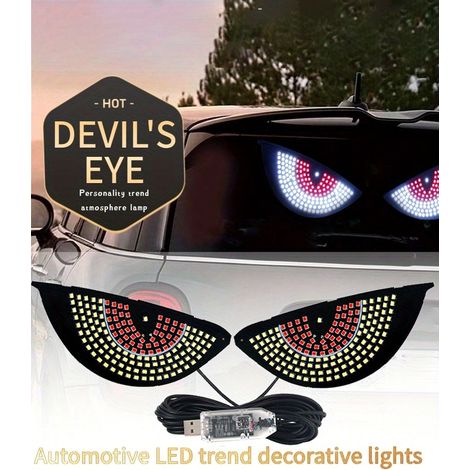 Barre de LED pour voiture Demon Eye, alimentée par USB : écran ultra fin et flexible, lumière blanche + rouge. Éclairage décoratif modifié de style SUV (1/5)