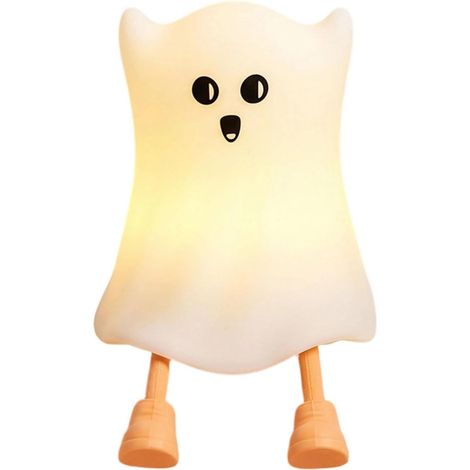 Cette petite lampe fantôme d'Halloween en silicone, portable et adorable (11,5 x 10 x 9,8 cm), les chambres et les bibliothèques (1/5)