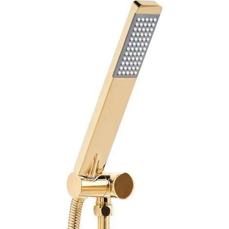 Ducha de mano moderno clásico rectangular 1 modo de rociado metal dorado Chilapa