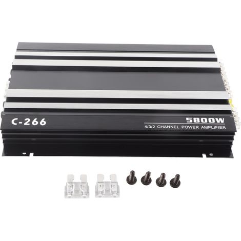 Amplificateur Voiture 5800W Puissance Maximale 12V Audio Hi-Fi Portatif Stéréo Subwoofer Aluminium (1/5)