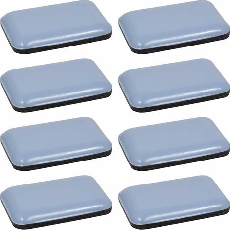 8x Teflon-Gleitpad, Teflon-PTFE-Rechteck-Klebeaufkleber, 35 x 25 mm, Schutz für Boden, Parkett, Fuß, Stuhl, Möbel (1/2)
