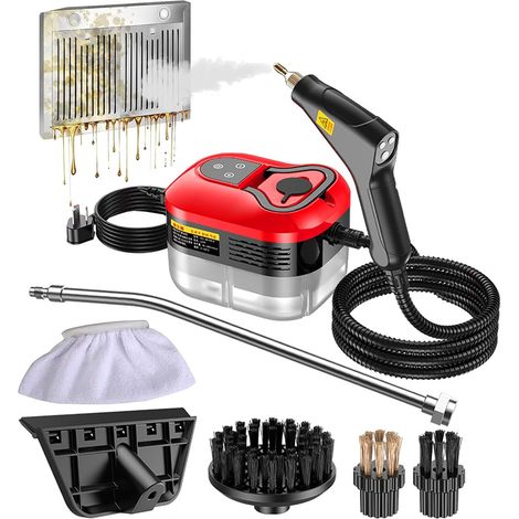 Nettoyeur vapeur portatif, nettoyeur vapeur portable 1500 W, nettoyeur vapeur, nettoyeur haute température, nettoyeur désinfectant (ensemble de 8 pièces) Modèle CNC - Blanc (1/4)