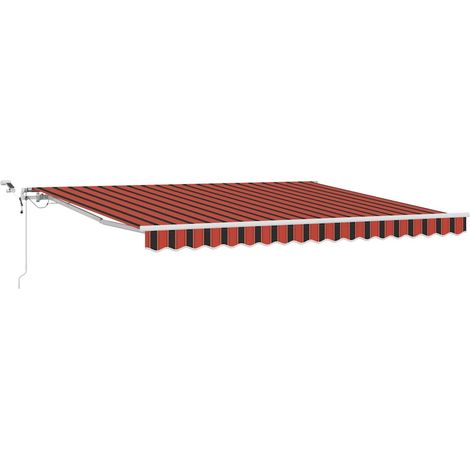 Store banne  Auvent Rétractable Orange et marron 400 × 350 cm