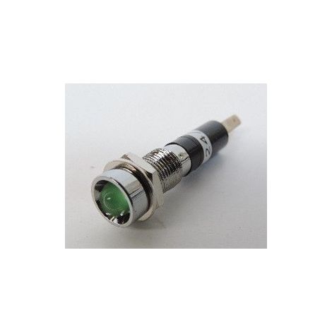 Voyant LED vert Ø 5mm tension 24/28V CC cosses Faston ORBITEC 233762