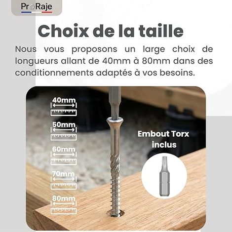 Vis de terrasse 4x40 mm INOX A2 Torx Ø 4 x 40mm (1/3)