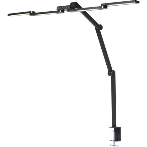 Lampe LED à pince noire – Alimentation USB – 900 lm – 5 modes de couleur – Angle réglable – Intensité variable – Pour chantiers humides – Renkforce (1/5)