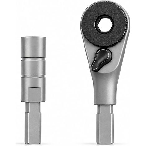 Add-on Accessories Designed for Multi-Tool Ratchet Driver and Flat Adapter to 1/4" Hex Adapter (Stainless Steel) (1/5)