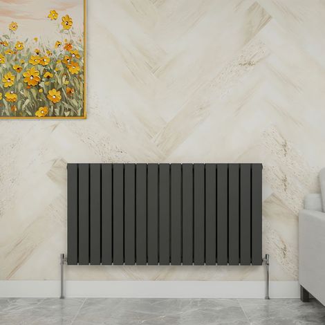 SKY Bathroom 600x1156mm Double Anthracite Horizontal Flat Panel Radiator Designer Central Heating Radiator