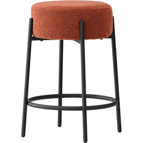 Tabouret de Bar Bouclette "Tucson" 60cm Rouge (1/5)