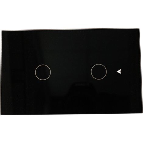 Interruttore Led Dimmer Taglio Di Fase, Pannello Touch, Colore Nero, WIFI + Bluetooth, APP TUYA Smart Life, 220V 10A, 120X72X38mm Per Scatola 503, IP20, Disponibile 1,2,3 Tasti (2 Tasti) (1/3)