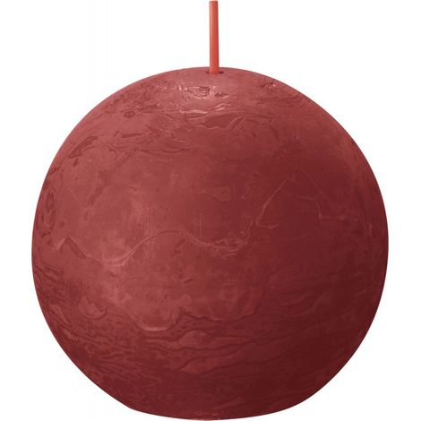 Bolsius Rustik Kugelkerze zartes rot, Durchmesser  7,6 cm Stumpen- und Kugelkerzen